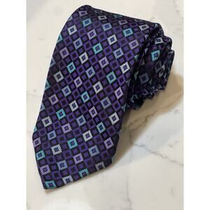 Robert Talbott Best in Class Nordstrom Purple Geometric Silk Tie 60 x 3.5